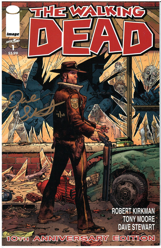 THE WALKING DEAD #1 10TH ANNIVERSARY SPECIAL SIGNED IN GOLD BY DAVE STEWART