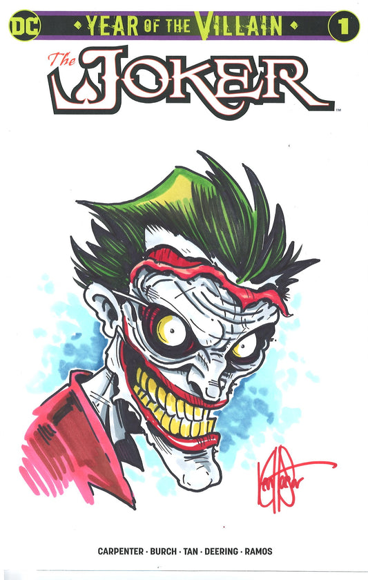 THE JOKER: YEAR OF THE VILLAIN #1 SIGNED WITH ZOMBIE JOKER COVER SKETCH BY KEN HAESER