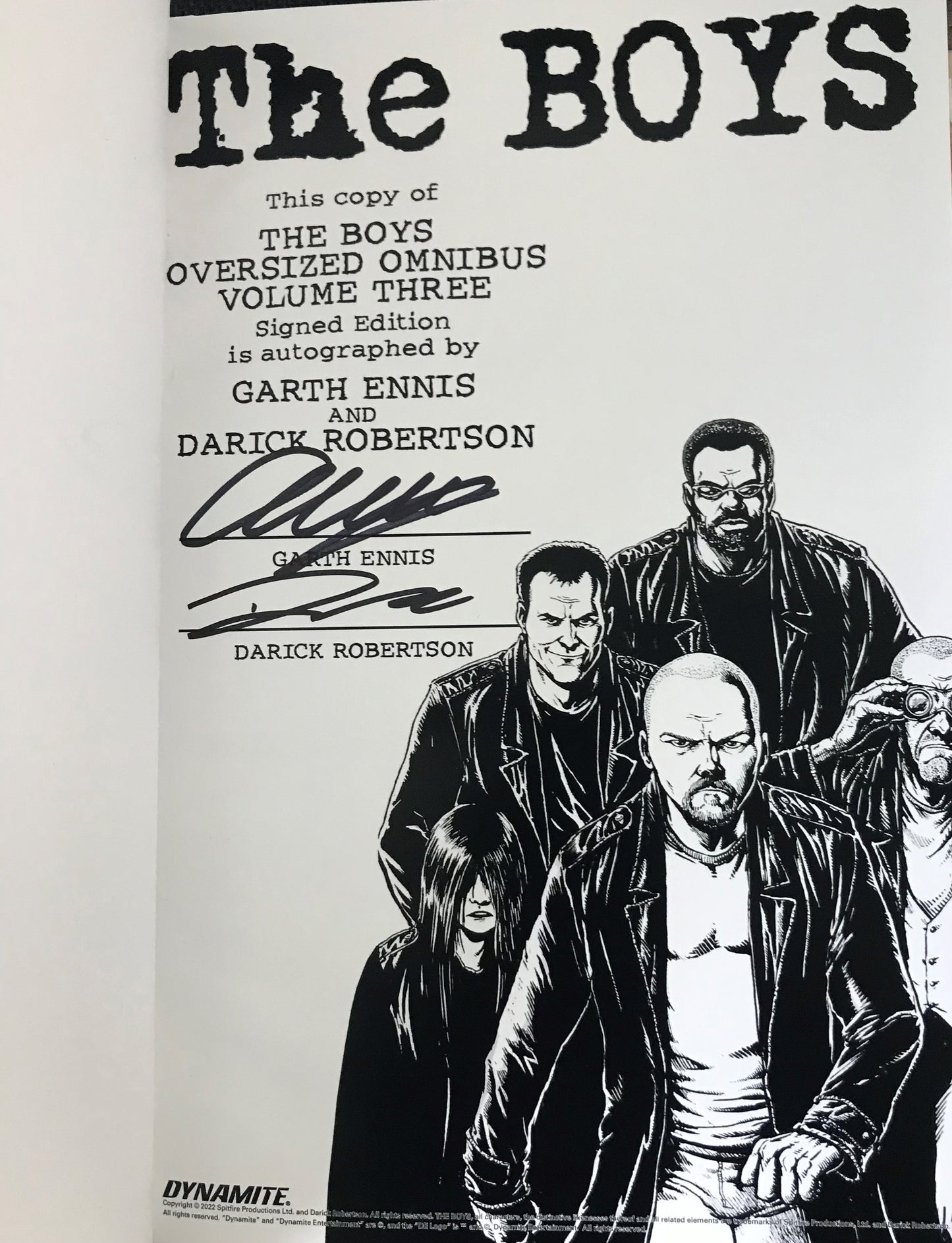 THE BOYS OVERSIZED HARDCOVER OMNIBUS VOLUME 3 SIGNED